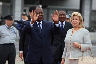 Côte d'Ivoire : Le couple Ouattara arrive au Japon